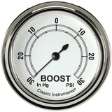 Classic Instruments Classic White 2-5/8" Boost/Vac Gauge - CW341SLF