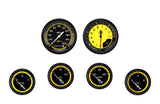 Classic Instruments AutoCross Yellow Six Gauge Set 201 - AX201YBLF