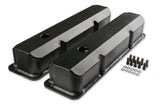 Mr Gasket Fabricated Aluminum Valve Covers - Black Finish - 6876BG
