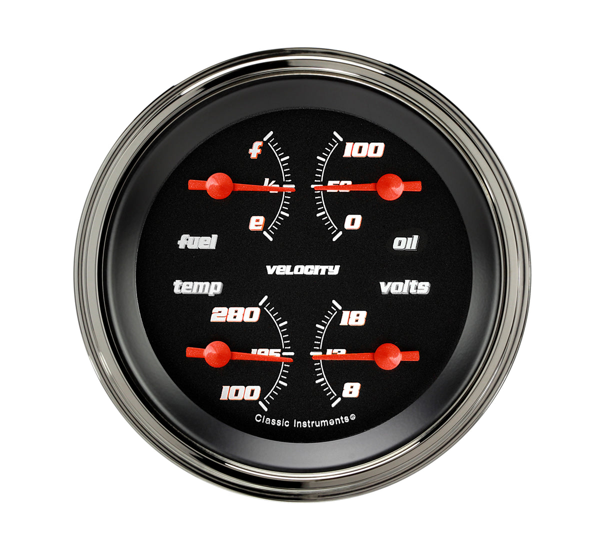 Classic Instruments VELOCITY BLACK 3IN QUAD 0-30 - VS77BSLF