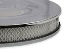 Mr Gasket Air Cleaner - 14 Inch Diameter x 2-1/4 Inch Tall - Chrome - 1480