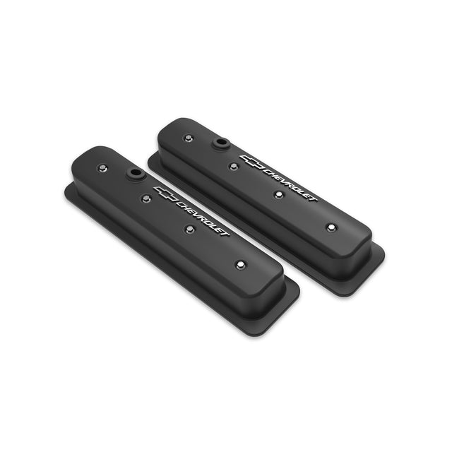 Holley 241-292 GM Licensed Valve Cover - Muscle Series - SBC - Center Bolt - Satin Black Machined