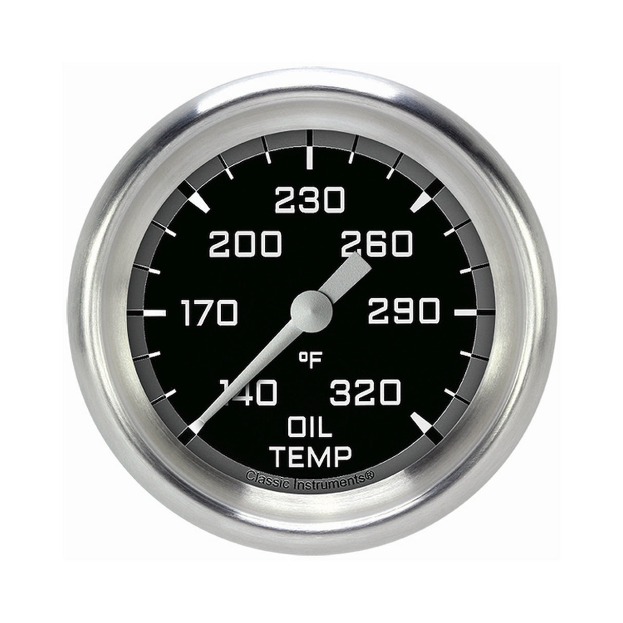 Classic Instruments Autocross Gray 2 5/8" Oil Temperature Gauge - AX328GAPF