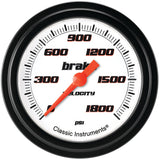 Classic Instruments Velocity White 2-5/8" Brake Pressure Gauge - VS367WBLF