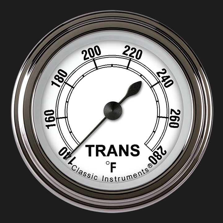 Classic Instruments Classic White 2 1/8" Transmission Temperature Gauge - CW127SLF