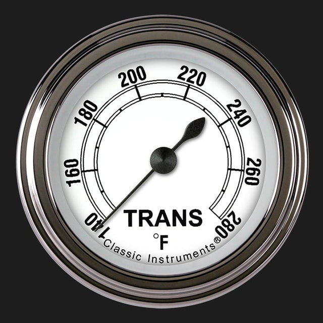 Classic Instruments Classic White 2 1/8" Transmission Temperature Gauge - CW127SLF