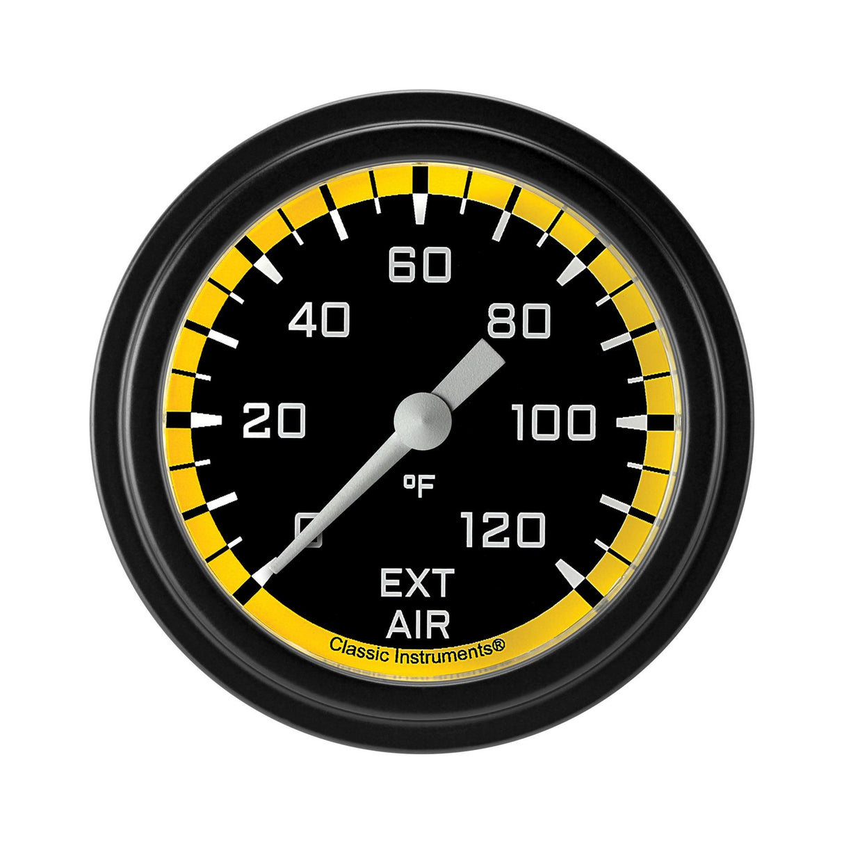 Classic Instruments Autocross Yellow 2 5/8" External Air Temp. Gauge - AX399YBLF