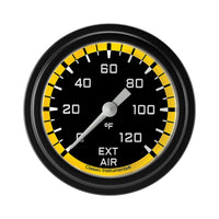 Classic Instruments Autocross Yellow 2-5/8" External Air Tempature Gauge - AX399YBLF