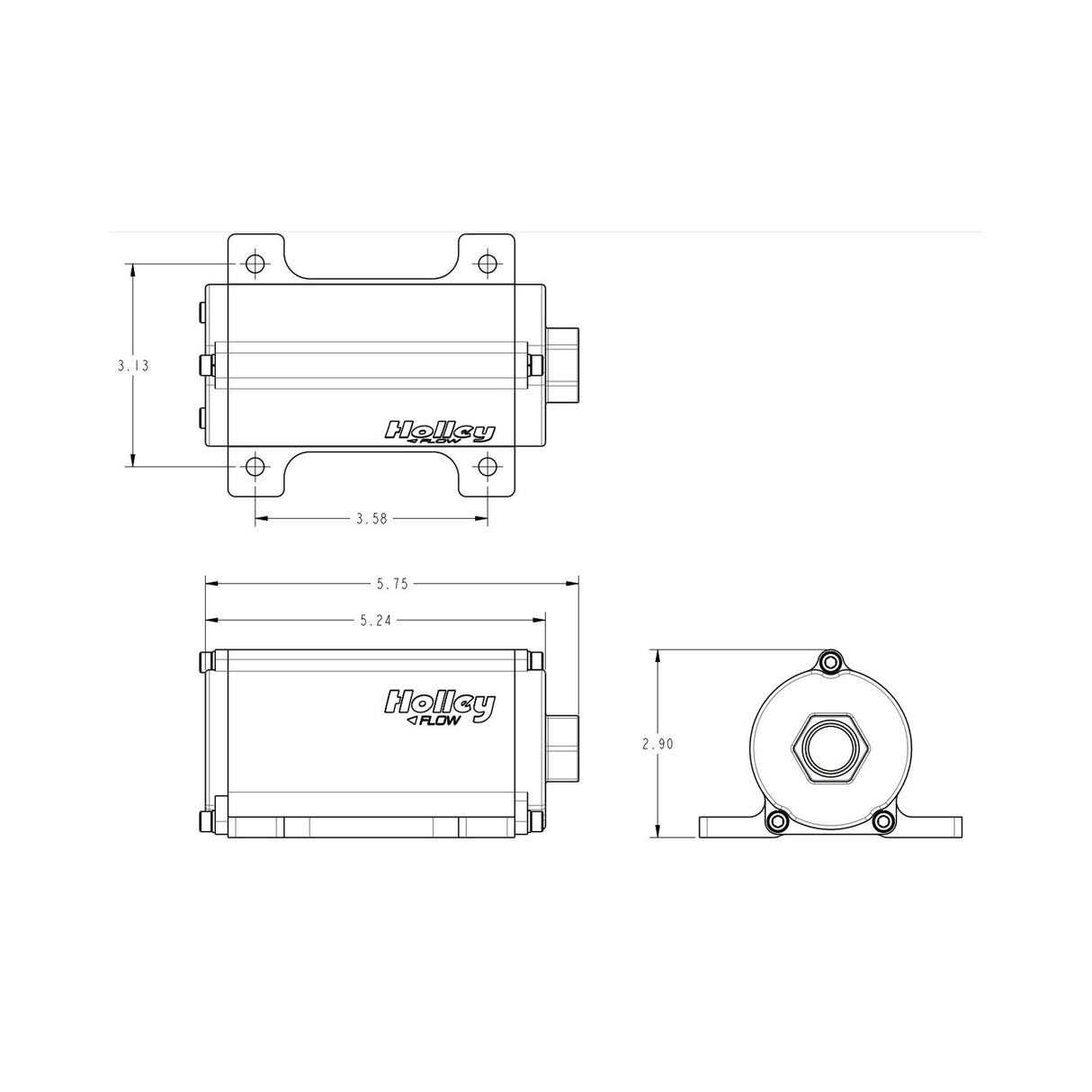 Holley 12-170 100 GPH Universal In-line Electric Fuel Pump