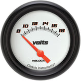 Classic Instruments Velocity White 2-5/8" Volt Gauge - VS230WBPF