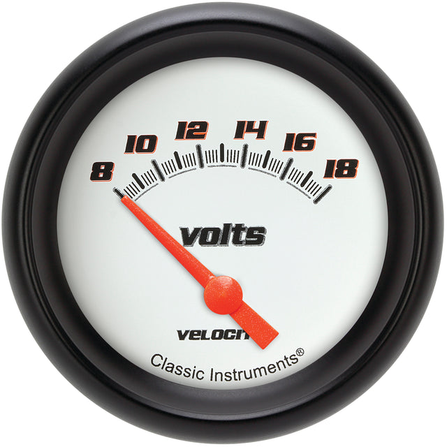 Classic Instruments Velocity White 2-5/8" Volt Gauge - VS230WBPF