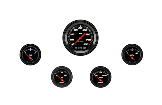 Classic Instruments Velocity Black Five Gauge Set - VS00BBLF