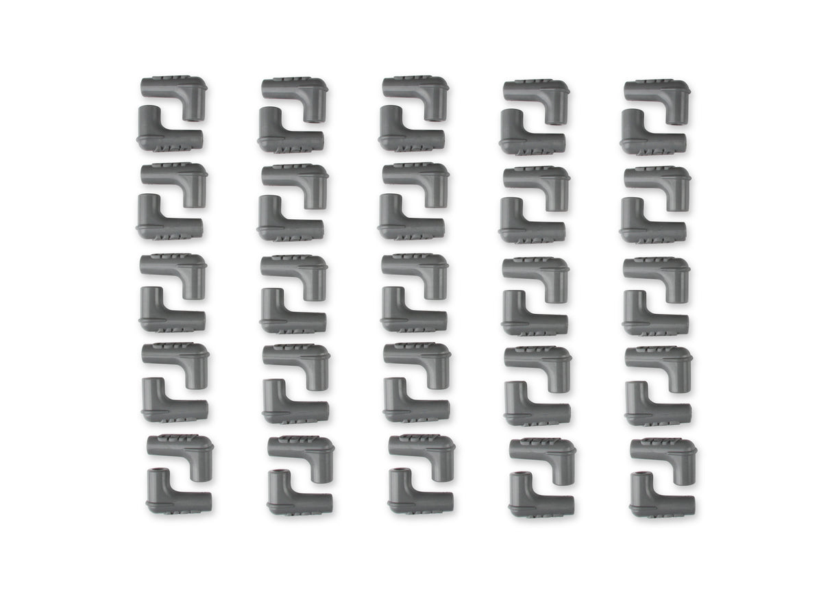MSD Boots, 90 Degree Logo Spark Plug, Gray Silicone 50EA - 34514