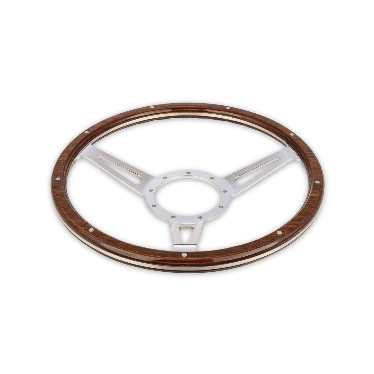 Scott Drake Steering Wheel Corso Feroce Shelby Style Wood and Aluminum 14" - S1MS-3600-WG-14