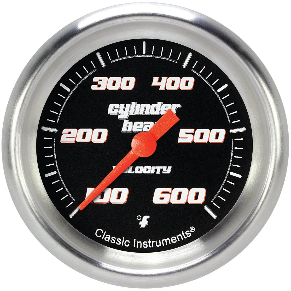 Classic Instruments Velocity Black 2-5/8" Cylinder Head Tempature Gauge - VS397BAPF