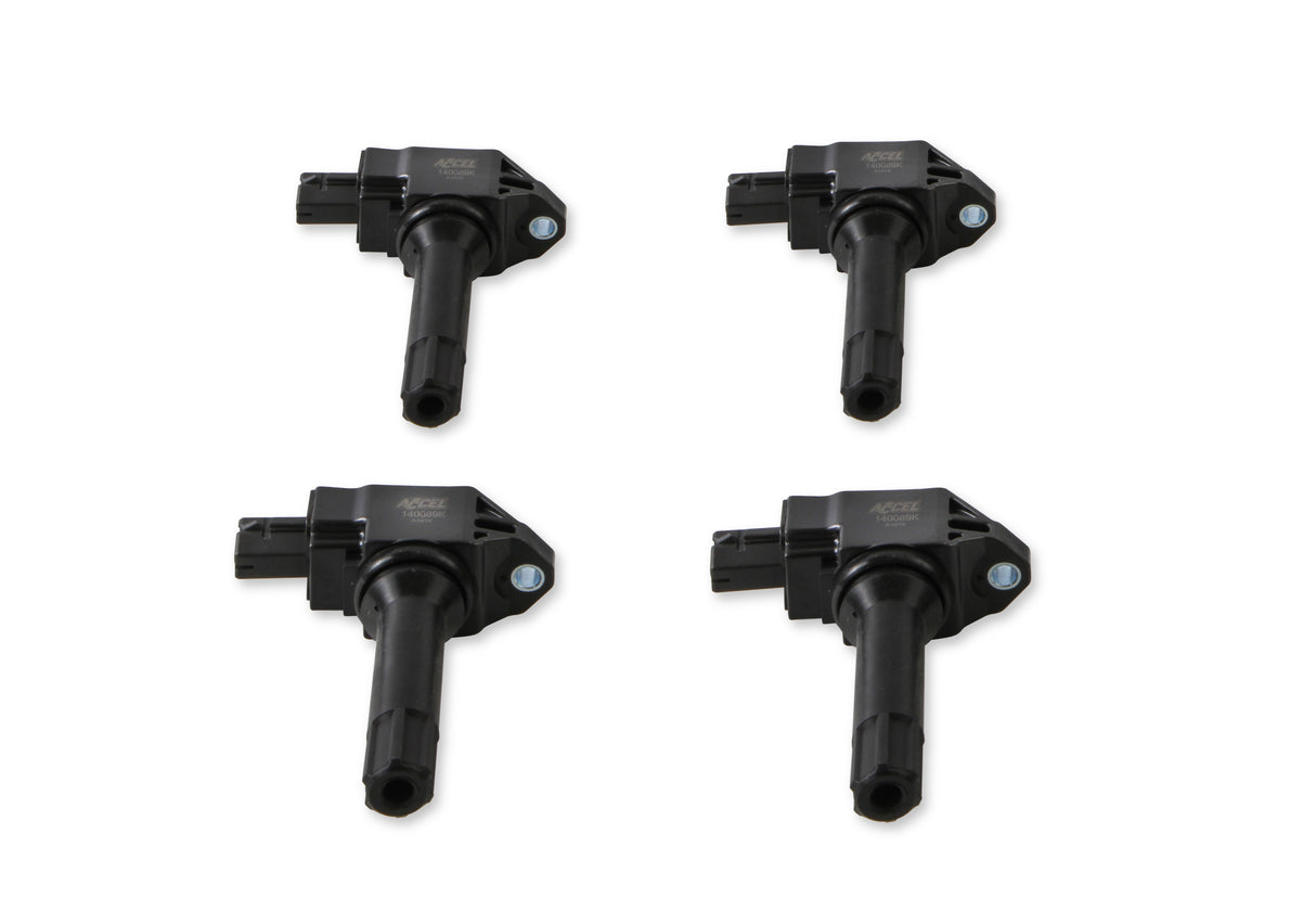 ACCEL Ignition Coils- Fits Subaru, Scion and Toyota 2.0L Boxer 2015-2019, Black 4-Pack - 140089K-4