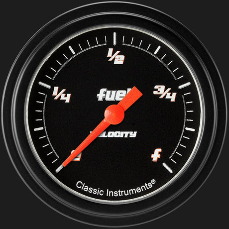 Classic Instruments Velocity Black 2 5/8" Fuel Gauge - VS309BBLF