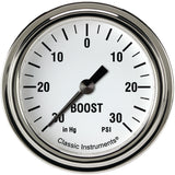 Classic Instruments White Hot 2 5/8" Boost/Vac Gauge - WH341SLF