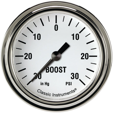 Classic Instruments White Hot 2 5/8" Boost/Vac Gauge - WH341SLF
