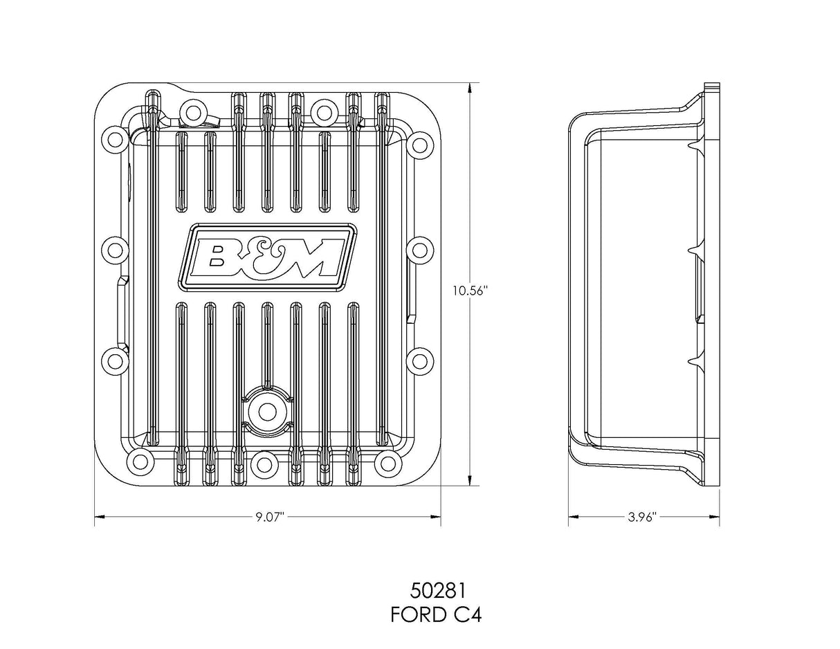 B&M Hi-Tek Deep Transmission Pan - Aluminum - 50281