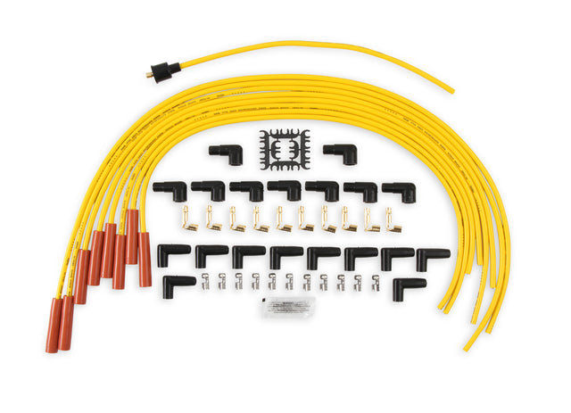 ACCEL Spark Plug Wire Set - 8mm - Yellow with Orange Straight Boots - 4040