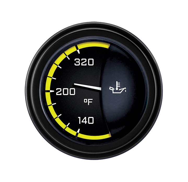 Classic Instruments AutoCross Yellow 2 1/8" Oil Temp - AX28YBLF
