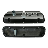 Scott Drake 289 Aluminum Valve Covers Black Powder Coat - 6A582-289