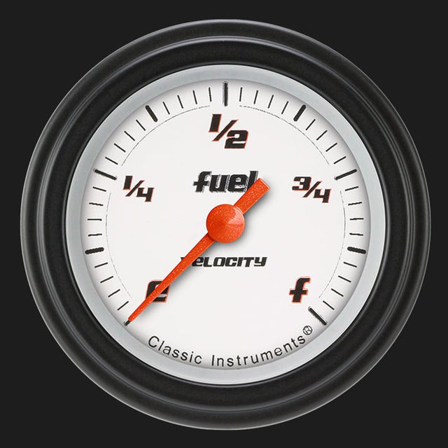 Classic Instruments Velocity White 2 1/8" Fuel Gauge - VS109WBLF