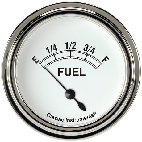 Classic Instruments Classic White 2-5/8" Fuel Level Gauge - CW214SLF