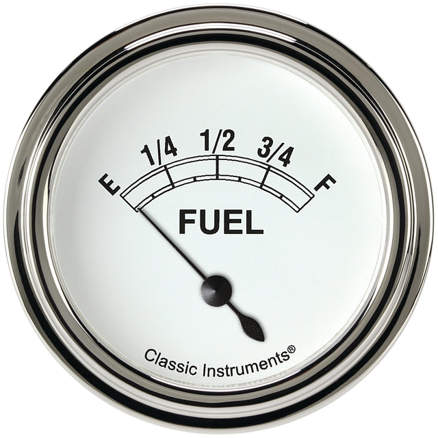 Classic Instruments Classic White 2-5/8" Fuel Level Gauge - CW214SLF