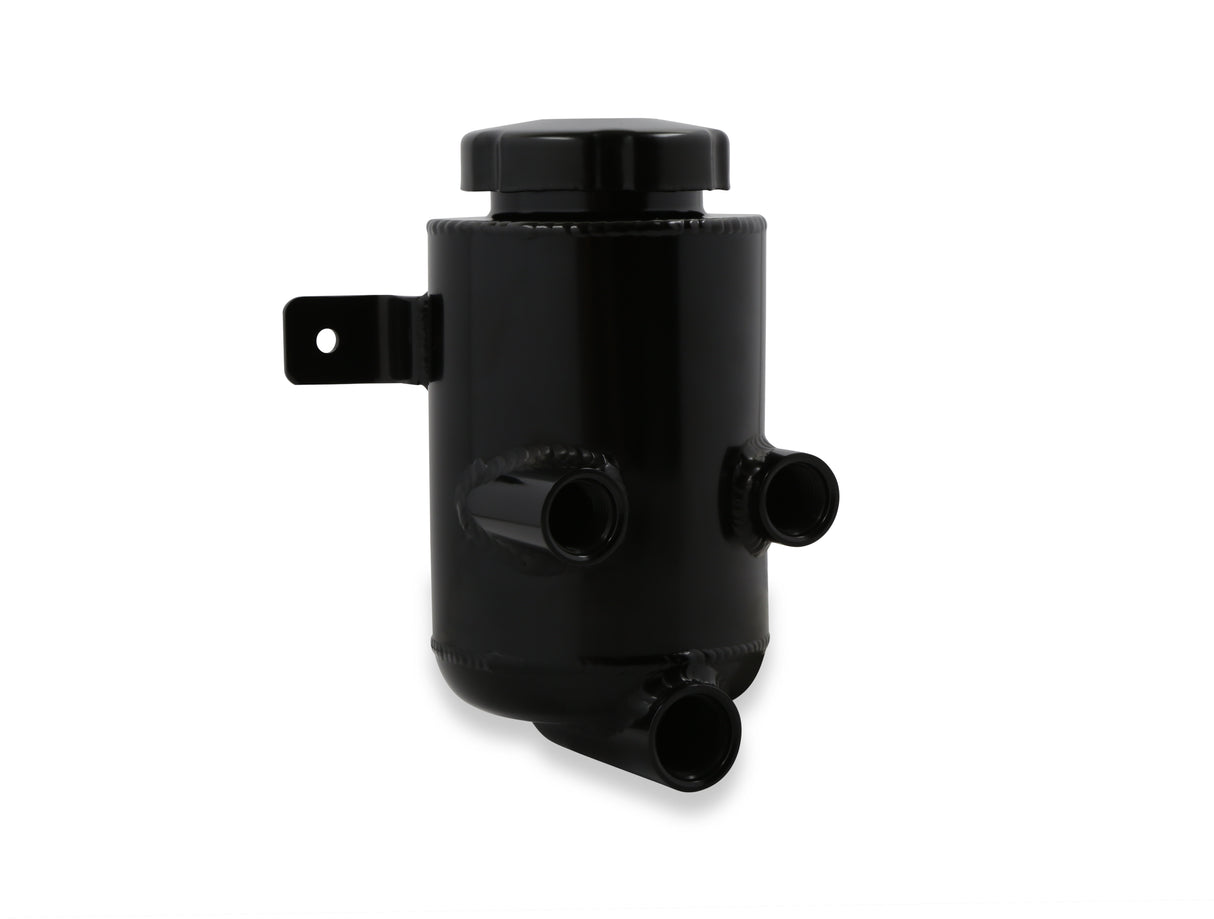 Holley 198-212 Power Steering Remote Reservoir - Black Aluminum with Bracket
