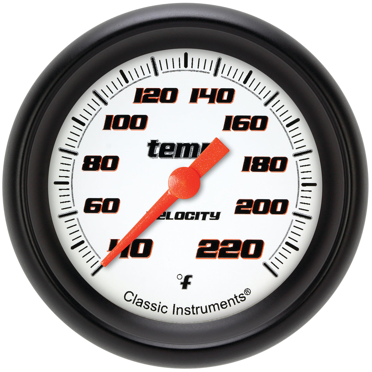 Classic Instruments Velocity White 2-5/8" Stock Eliminator Tempature Gauge - VS329WBPF