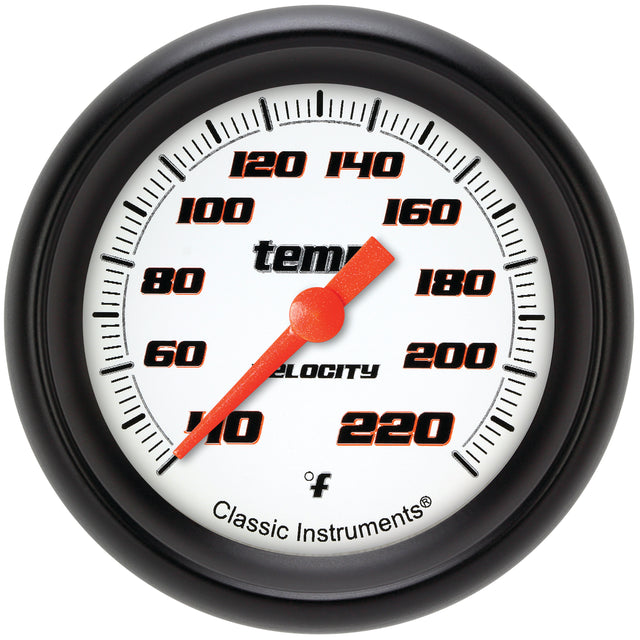 Classic Instruments Velocity White 2-5/8" Stock Eliminator Tempature Gauge - VS329WBPF
