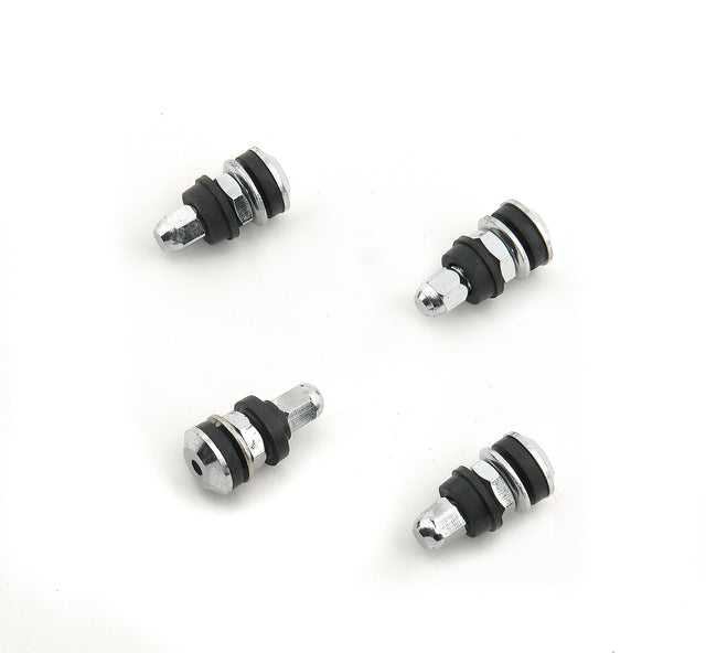 Mr Gasket Chrome Tire Valve Stems - Shorty with Screw-On Mounting - 1957MRG