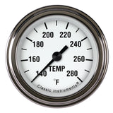 Classic Instruments White Hot 2 1/8" Full Sweep Water Temperature Gauge - WH126SLF-04