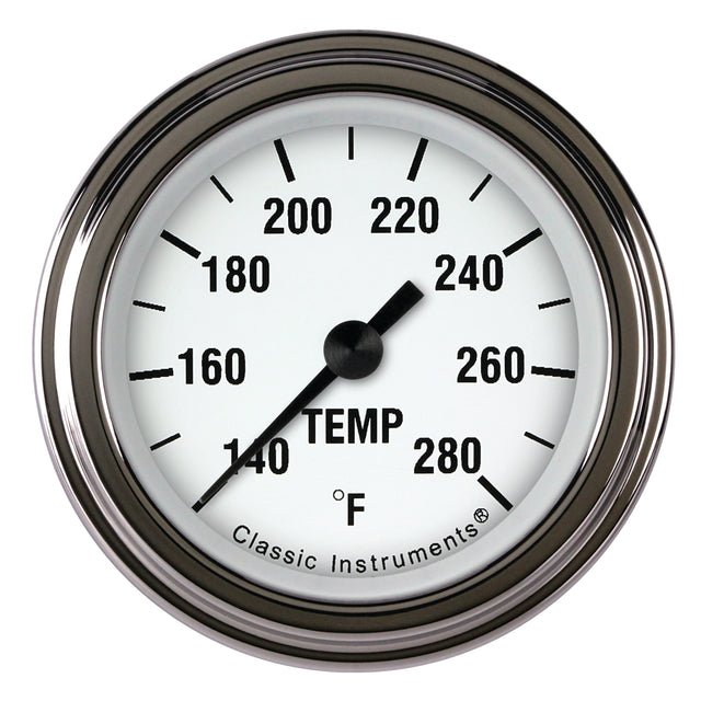 Classic Instruments White Hot 2 1/8" Full Sweep Water Temperature Gauge - WH126SLF-12