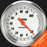 Classic Instruments Velocity White 2 5/8" Tachometer - VS383WAPF