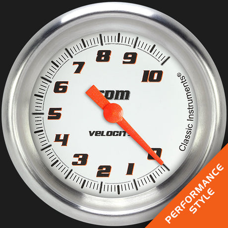 Classic Instruments Velocity White 2 5/8" Tachometer - VS383WAPF