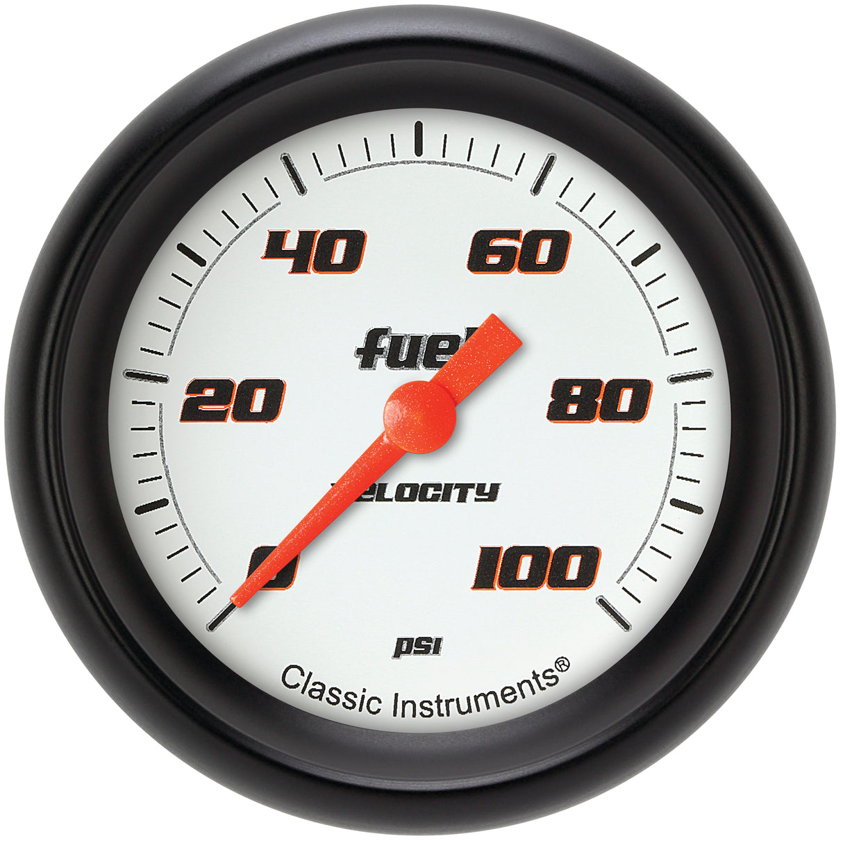 Classic Instruments Velocity White 2-5/8" Fuel Pressure Gauge (100 PSI) - VS346WBPF