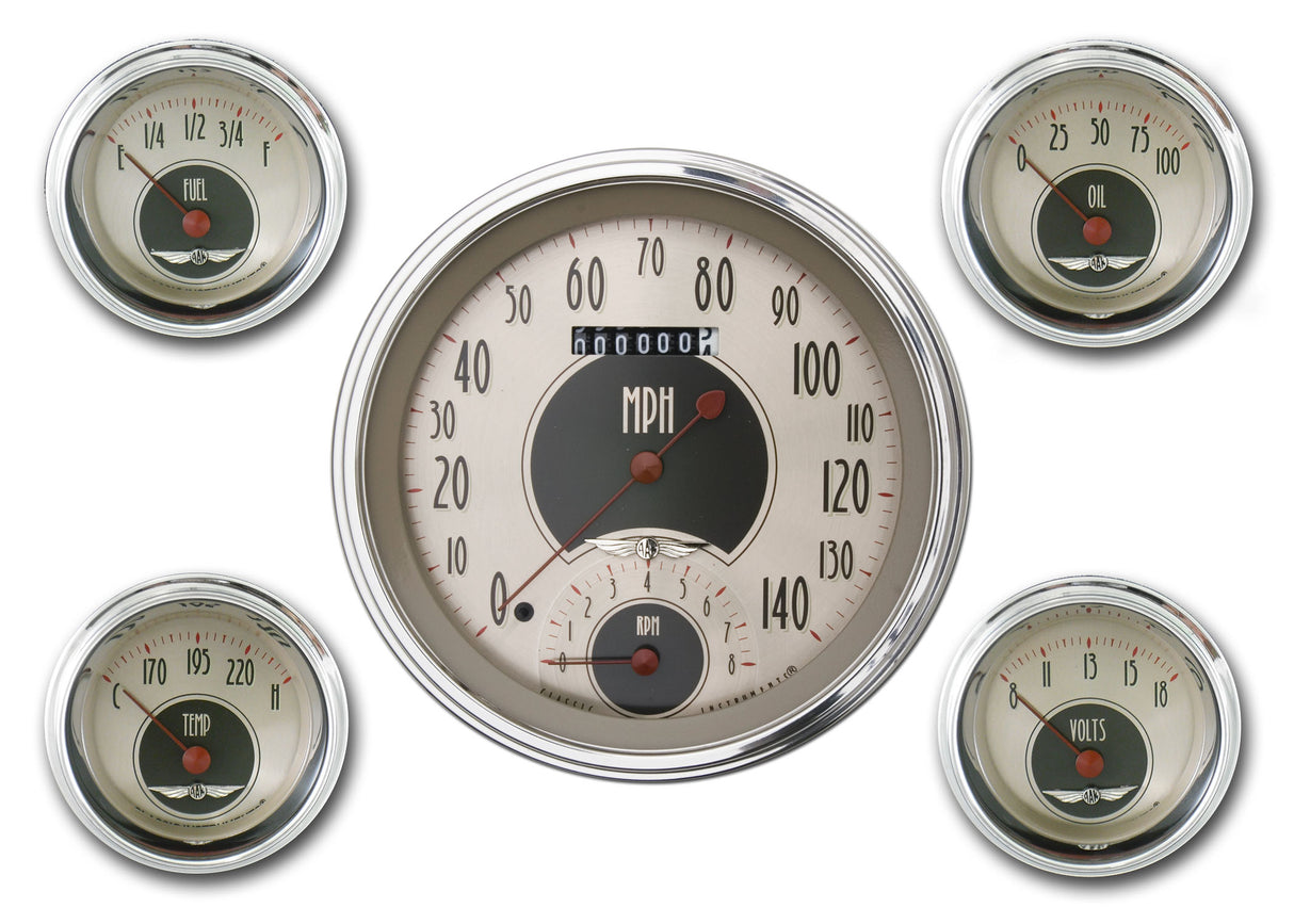 Classic Instruments American Nickel 5 Gauge Set - AN65SLC