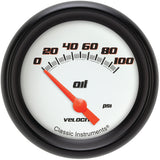 Classic Instruments Velocity White 2-5/8" Oil Pressure Gauge - VS281WBPF