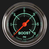 Classic Instruments G/Stock 2 1/8" Boost Gauge, 30 psi - GS142SLF