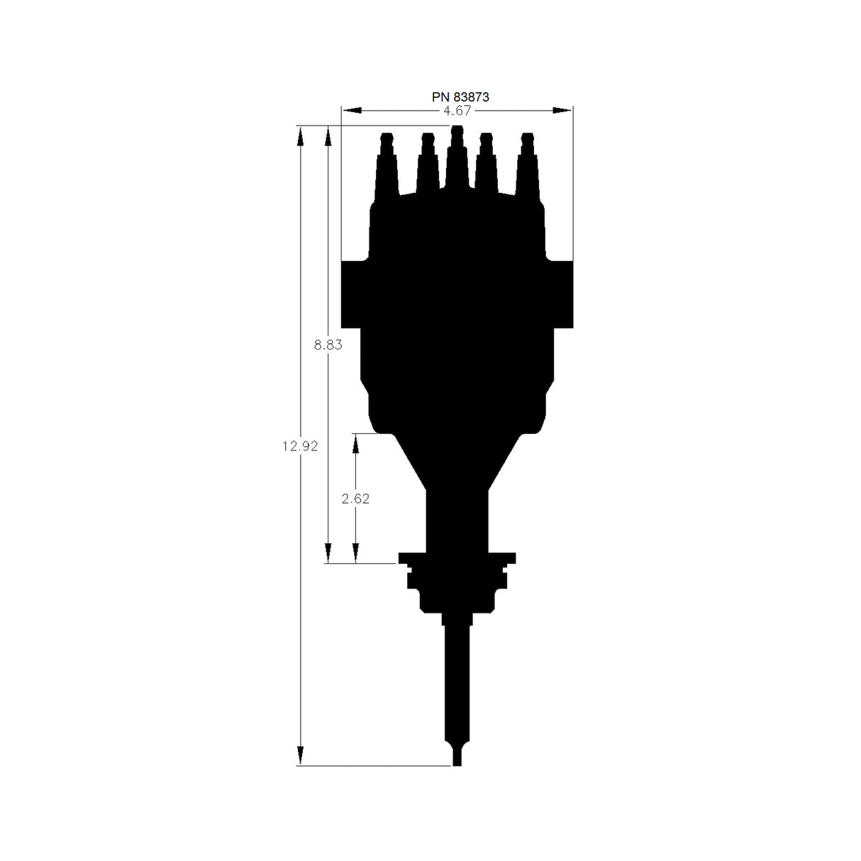 MSD Black Chrysler 426, 440 Ready-To-Run Distributor - 83873