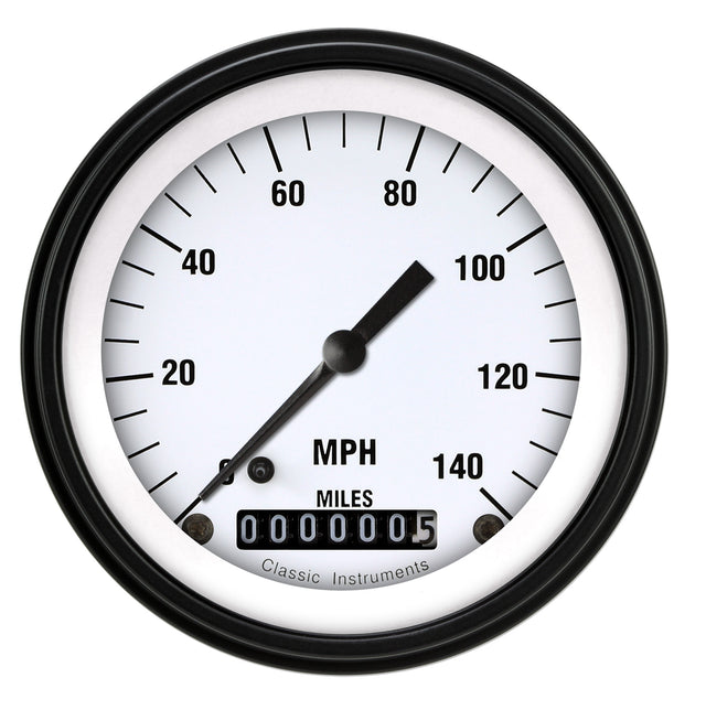 Classic Instruments White Hot 3" Speedometer Gauge (140 MPH) - WH55BLF