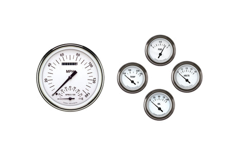 Classic Instruments 1957 - 1960 Ford Truck Gauge Set White Hot - FT57WH65