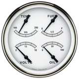 Classic Instruments Classic White 5" Quad Gauge (240-33 Ohm) - CW75SLC
