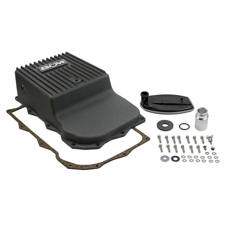 B&M Hi-Tek Deep Heavy Duty Transmission Pan - ZF 845RE/850RE/8HP70/8HP75 - Black - 71395