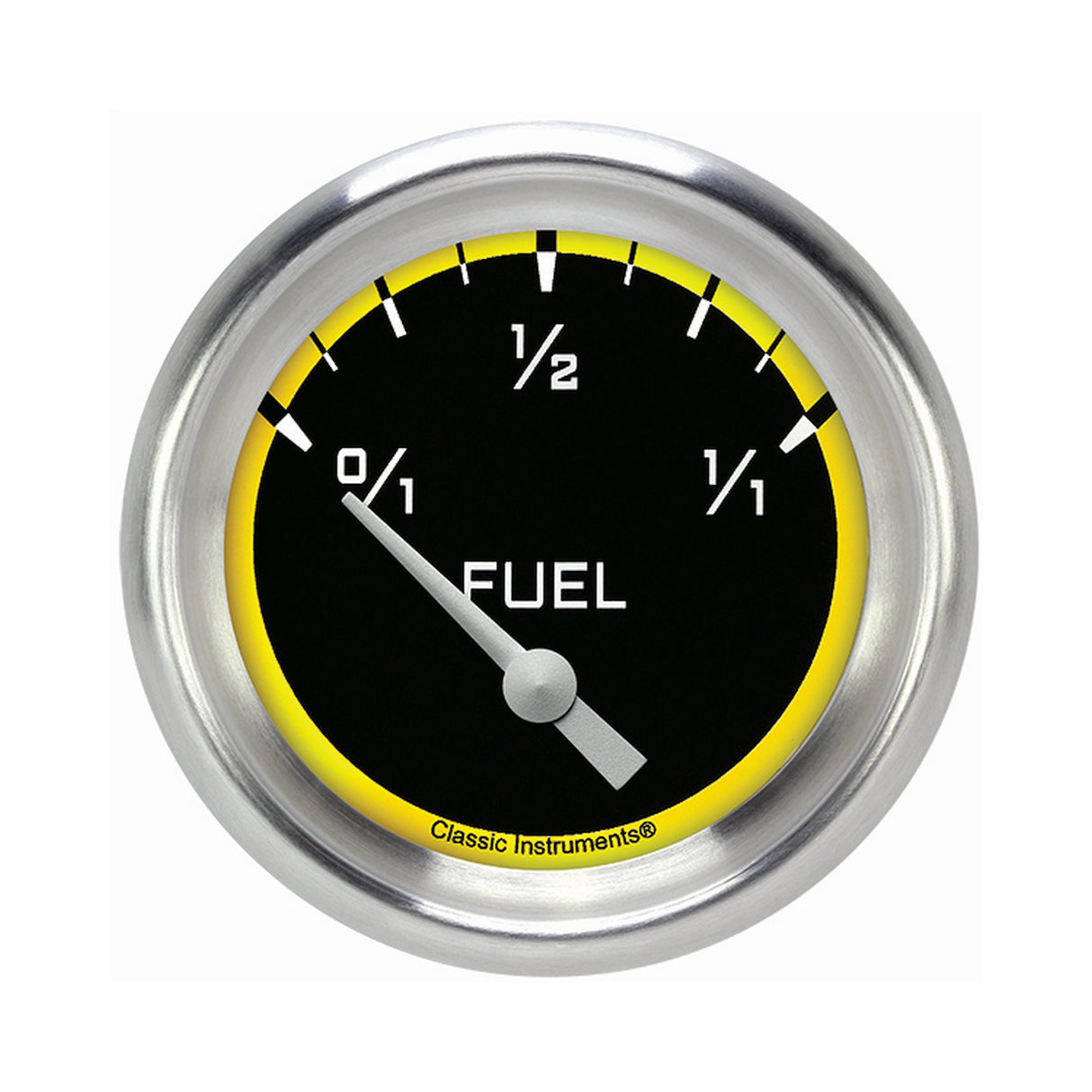 Classic Instruments Autocross Yellow 2 5/8" Fuel Gauge, 240-33 ohm - AX209YAPF