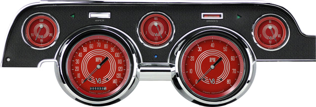 Classic Instruments V8 Red Steelie 1967-68 Mustang - MU67V8RS