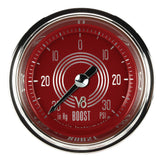 Classic Instruments V8 Red Steelie 2-1/8" Boost/Vac Gauge - V8RS141SHC